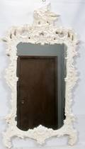 080230 FEDERAL STYLE PAINTED WOOD  GESSO MIRROR H 59