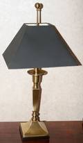 071224 BRASS CANDLESTICK LAMPS PAIR H 31