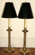 071198 BRASS CANDLESTICK STYLE LAMPS PAIR