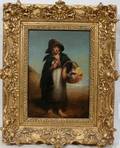 062263 I CLAYTON OIL ON CANVAS GIRL WITH BASKET OF