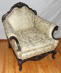 112246 VICTORIAN MAHOGANY UPHOLSTERED ARM CHAIR