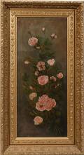 111339 VICTORIAN OIL ON CANVAS 33 12 X 14 ROSES