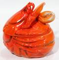110229 ROYAL BAYREUTH PORCELAIN RED LOBSTER SUGAR