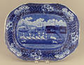 Historical blue Staffordshire platter 19th c