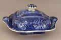 Historical blue Staffordshire covered vegetable 19th c