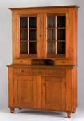 Pennsylvania cherry two part Dutch cupboard earlymid 19th c
