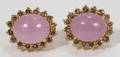 YELLOW GOLD ROSE QUARTZ  DIAMOND EARRINGS PR