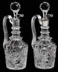 CUT CRYSTAL DECANTERS PAIR H 12