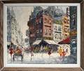092261 SPIELMANN OIL ON CANVAS PARIS STREET SCENE