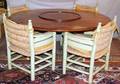 092236 RUSTIC TABLE AND SET OF SIX CHAIRS H 31