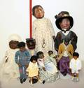 091318 COMPOSITION  CANVAS BLACK DOLLS 11 H 425