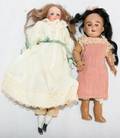 091312 GERMAN BISQUE HEAD DOLLS TWO H 8  6 34