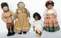 091311 BISQUE BLACK DOLLS  RUSSIAN STOCKINETTE DOLLS