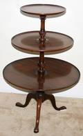 090212 GEORGIAN STYLE MAHOGANY THREE TIER TABLE