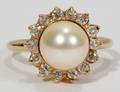 080315 CULTURED PEARL  30 CT DIAMOND RING