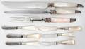 111385 MOTHEROFPEARL CARVING SET  BUTTER SPREADERS