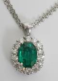 092287 260 CT NATURAL EMERALD  DIAMOND PENDANT