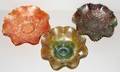 091351 CARNIVAL GLASS BOWLS C 1920 3 DIA 7 349