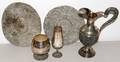 091349 INDIAN SILVERPLATE EWER DISHES  STEMWARE 19