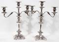 091341 ENGLISH ELECTROPLATE SILVER CANDELABRAS PAIR
