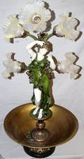 091357 SPELTER ALLEGORICAL FIGURE WELECTRIC LIGHTS