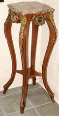 082268 LOUIS XV STYLE MAHOGANY  MARBLE TOP PEDESTAL