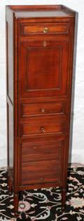 082254 MAHOGANY FOUR DRAWER SECRETARY DESK CA 1940