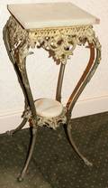 072290 BRASS WITH ONYX TOP PLANT STANDPEDESTAL H 32