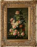 071301 DUTCH STYLE OIL ON BOARD FLORAL STILL LIFE