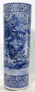 071278 CHINESE BLUE  WHITE UMBRELLA STAND C 1900