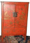071276 ANTIQUE ORIENTAL WOOD CABINET H 62 L 42