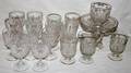 061390 ANTIQUE PATTERN GLASS WARE 19 PIECES