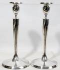 061377 INTERNATIONAL SILVERPLATE CANDLESTICKS PAIR