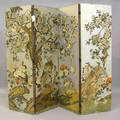 Chinese painted 4part folding screen