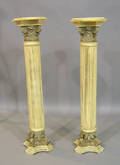 Pair of painted metal pedestals