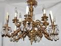 111442 BRASS  CRYSTAL TWELVELIGHT CHANDELIER H 23
