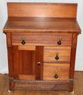 102359 VICTORIAN WALNUT WASHSTAND H 34 W 28 D 15