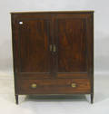 Philadelphia Sheraton mahogany linen press