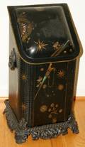 091406 ENGLISH TOLE AND CAST IRON BLACK COAL SCUTTLE