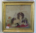 Victorian needlepoint of 2 dogs