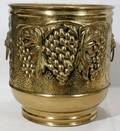 080376 ENGLISH BRASS DOUBLE HANDLED POT H 11 38