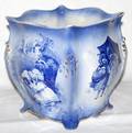 070364 DOULTON BURLSEM BLUEWHITE EARTHENWARE PLANTER