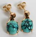 111484 14KT GOLD AND TURQUOISE EARRINGS