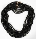 111479 14KT GOLD AND ONYX BEAD BRACELET AND NECKLACE