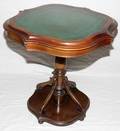 111456 MAHOGANY LAMP TABLE WINSET TOOLED LEATHER TOP