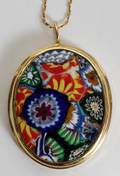 111472 14KT GOLD CHAIN WMURANO GLASS PENDANT SETTING