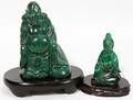 110381 CHINESE MALACHITE FIGURES 2 PCS 2  3