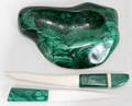 110379 MALACHITE DESK TRAY AND LETTER OPENERS 3 PCS