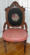 VICTORIAN SIDE CHAIR WITH PORTRAIT MEDALLION