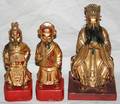 091426 CHINESE CARVED WOOD FIGURES THREE H 78